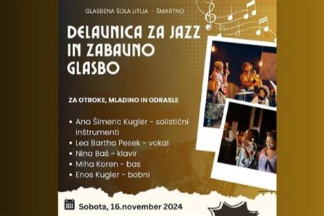 Zabavno glasbeno besedilo s stiliziranimi notami in smeškami
