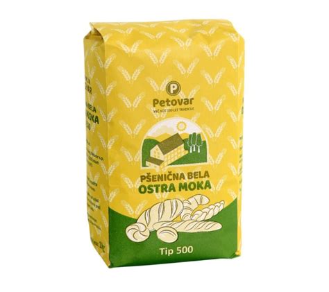 Tematično foto: razlicne vrste mok v posodah, oznake pšenična, pirina, gladka, ostra.