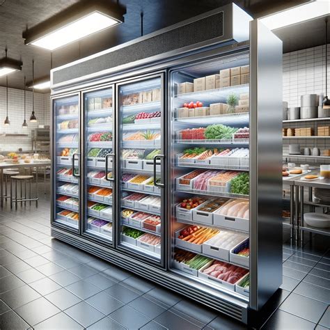 Shema različnih vrst komercialnih hladilnikov (walk-in, reach-in, undercounter, display case)