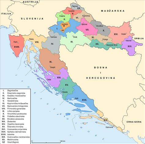 mapa Podravske regije s poudarkom na Mariboru