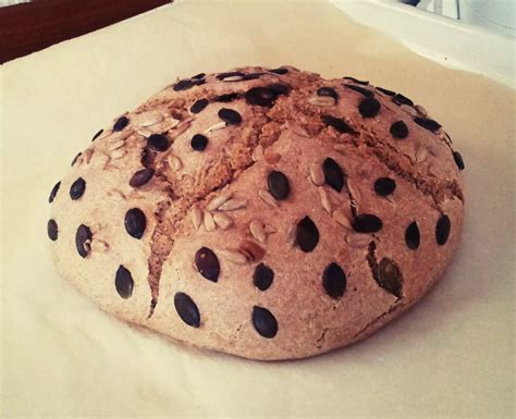 infografika s sestavinami za pirin kruh s semeni