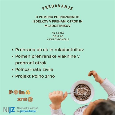 infografika o pomembnosti polnozrnatih živil