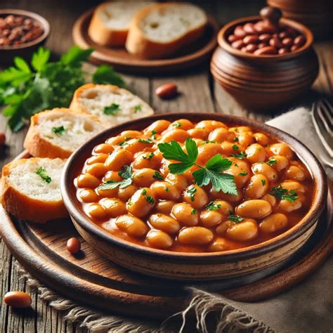 Thematic photo of a large bowl of prebranac on a table with fresh ingredients