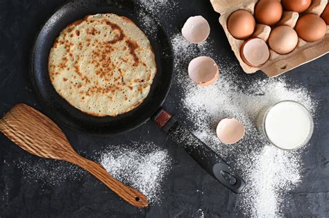 Sestavine za palačinke: jajca, moka, mleko, sol, sladkor