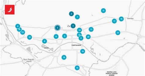 interaktivna karta Pohorja z označenimi gostinskimi lokali in turističnimi točkami