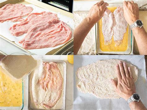 Infographic showing the steps of preparing a Wiener Schnitzel