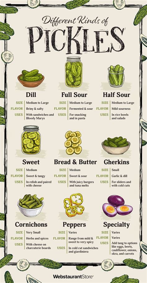 Infographic showing different spices for pickling cucumbers