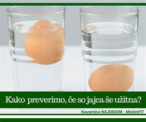 demonstracija testa vode za preverjanje svežine jajc