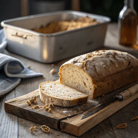 Thematic photo of freshly baked spelt bread with kefir