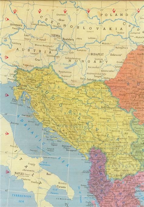 Zemljevid osvobojenega ozemlja Jugoslavije leta 1942