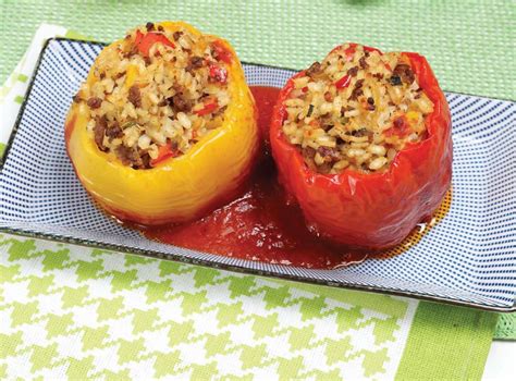 slika nadeva za polnjene paprike z zelenjavo in rižem