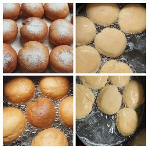 Vzhajajoče kroglice za krofe, pokrite na pomokani krpi.