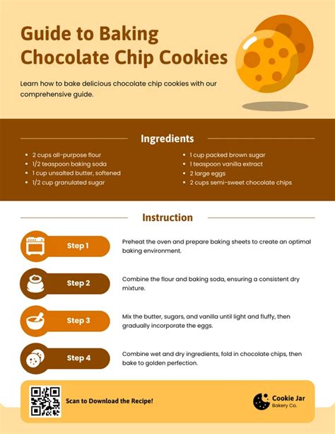 Step-by-step infographic of making chocolate chip cookies