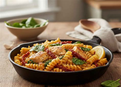 Sestavine za pripravo testenin s piščancem v ponvi