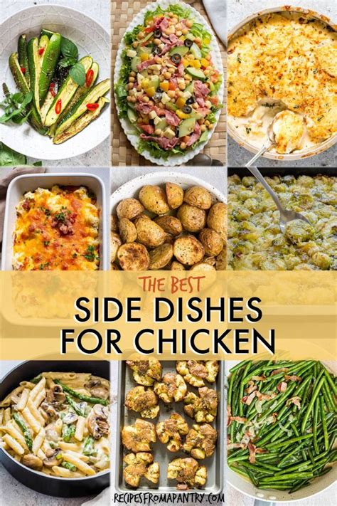 Table of common side dishes for creamy chicken dishes