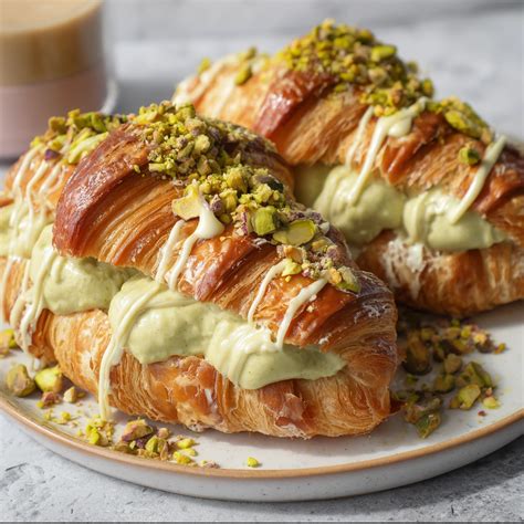 Thematic photo of a pistachio croissant
