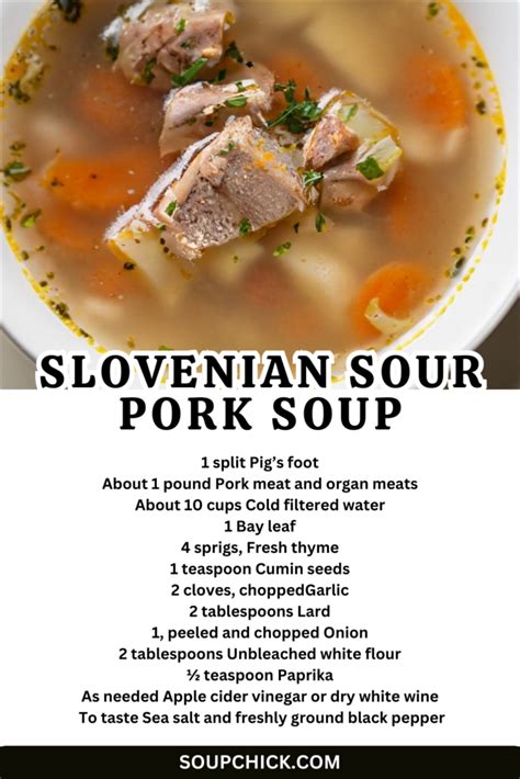 Infographic of sour pork soup ingredients
