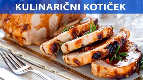 Svinjska mrežna pečenka s svežimi zelišči in zelenjavo v pekaču