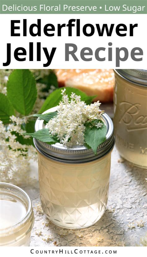 Visuals of preparing elderflower jelly and pouring it over the chilled cream layer