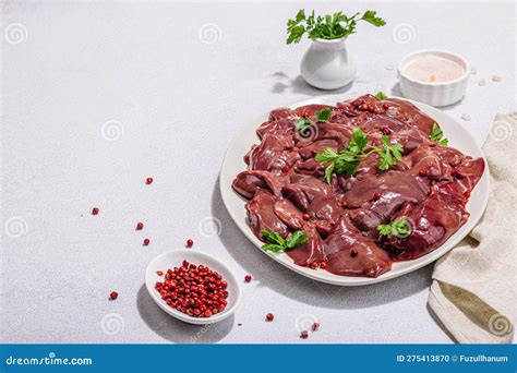Thematic photo of fresh chicken liver ready for cooking