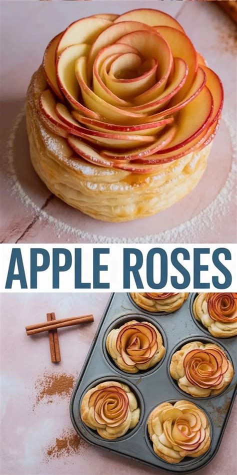 Thematic photo of apple roses made from puff pastry