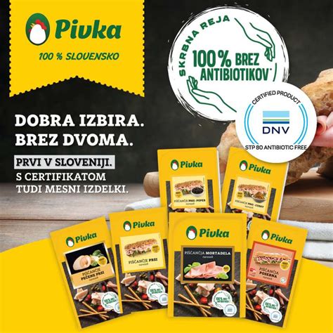 Embalaža piščančjih filejev Pivka z oznako Skrbna reja