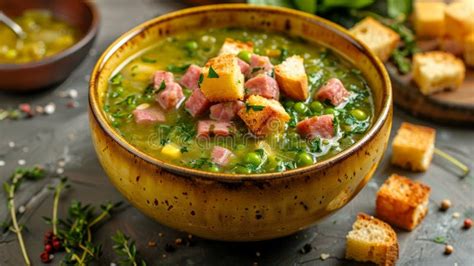 A hearty bowl of Ričet with smoked meat