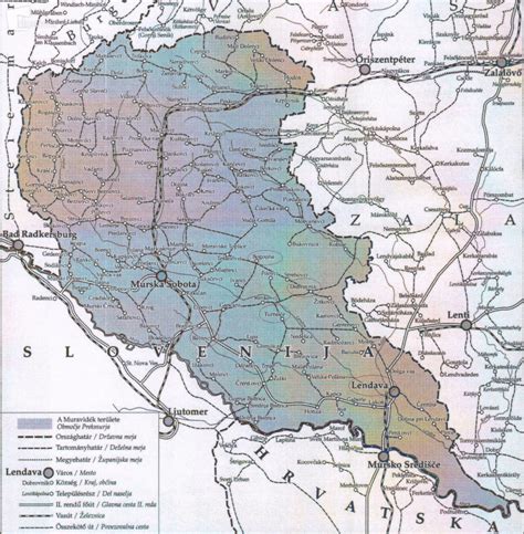 Zemljevid Prekmurja in označitev območja proizvodnje