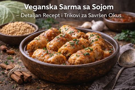 veganska sarma na krožniku