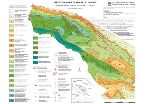 Geološka karta masiva Combalou in sistema podzemnih jam
