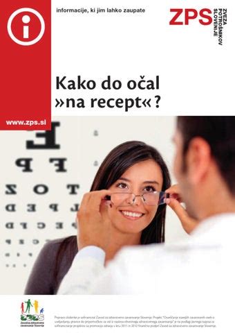 infografika: diagrama poteka pridobitve očal na recept in kritja zavarovanja