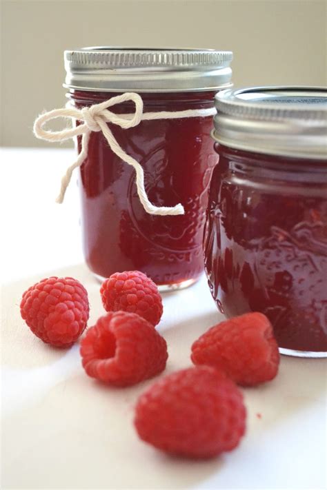 Thematic photo of raspberry jam without seeds in a jar