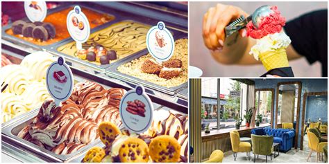 različni okusi sladoleda v kornetih in lončkih