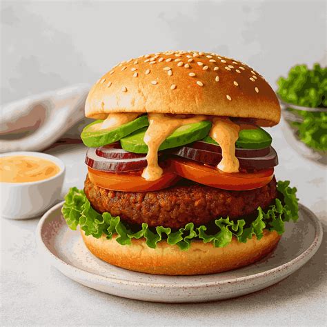 Ilustracija svežega rdečega fižola in sestavin za veganski burger