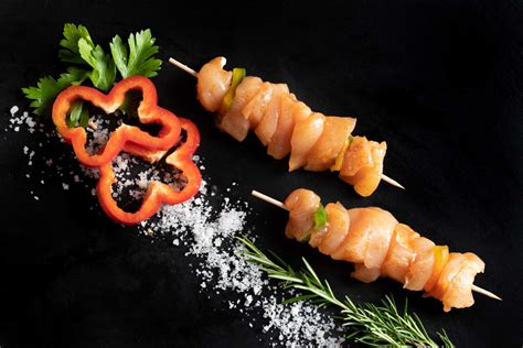 slika piščančjih ražnjičev na žaru