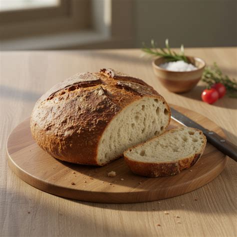 Ilustracija sveže pečenega kruha s hrustljavo skorjo in mehko sredico.