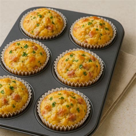 slani mafini s sirom in šunko