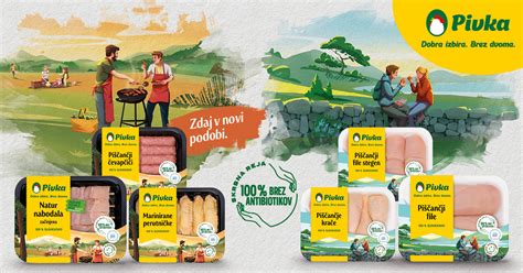 Slika novih embalaž piščančjih mesnih izdelkov Pivka