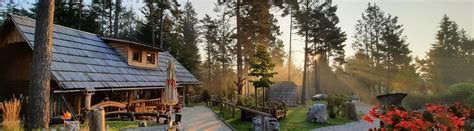 Shematska risba ali fotografija glamping hišk ob Bloškem jezeru
