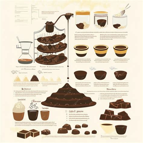 Infographic showing steps for making chocolate soufflé, from ingredients to final bake
