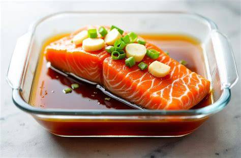 Sestavine za teriyaki marinado in mariniranje lososa
