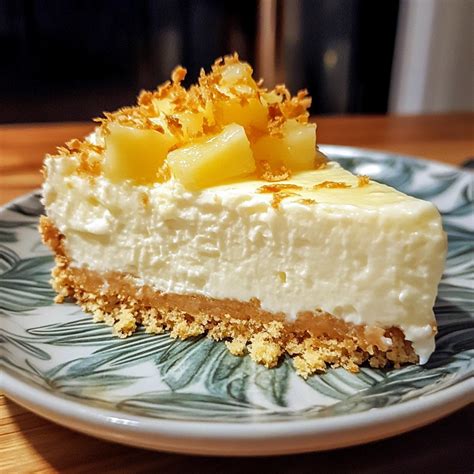 Tematska fotografija: Pina Colada cheesecake rezina