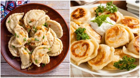 Različni poljski pierogi z različnimi nadevi, vključno s sirom
