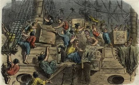 Ilustracija bostonske čajanke