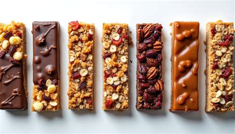 LCHF granola bars with chocolate and nuts, arranged on a plate
