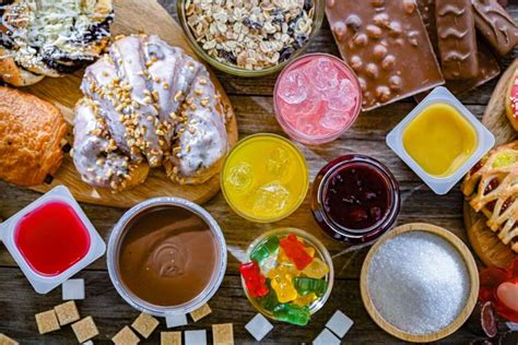 Fotografija različnih živilskih izdelkov, ki vsebujejo citronsko kislino (pijače, sladkarije, marmelade)