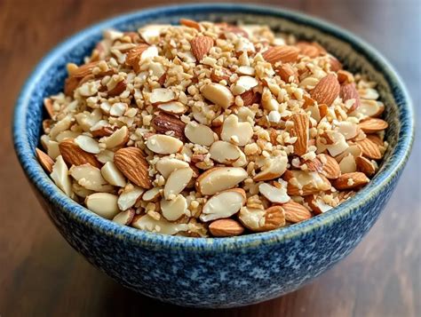 Thematic photo of whole, roasted, and chopped almonds