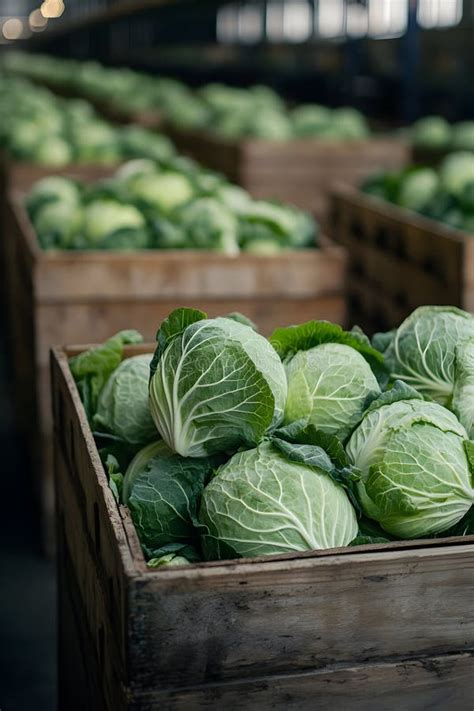 Photo of harvested cabbage heads being stored in a cool cellar