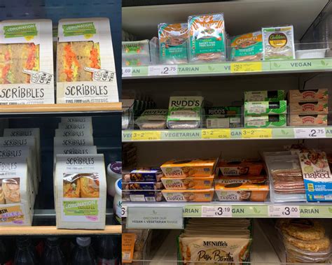 Raznolika ponudba veganskih izdelkov v trgovini.