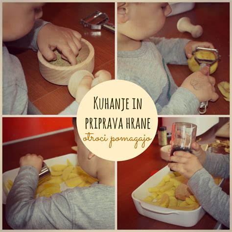 Otroci pomagajo pri pripravi hrane v kuhinji